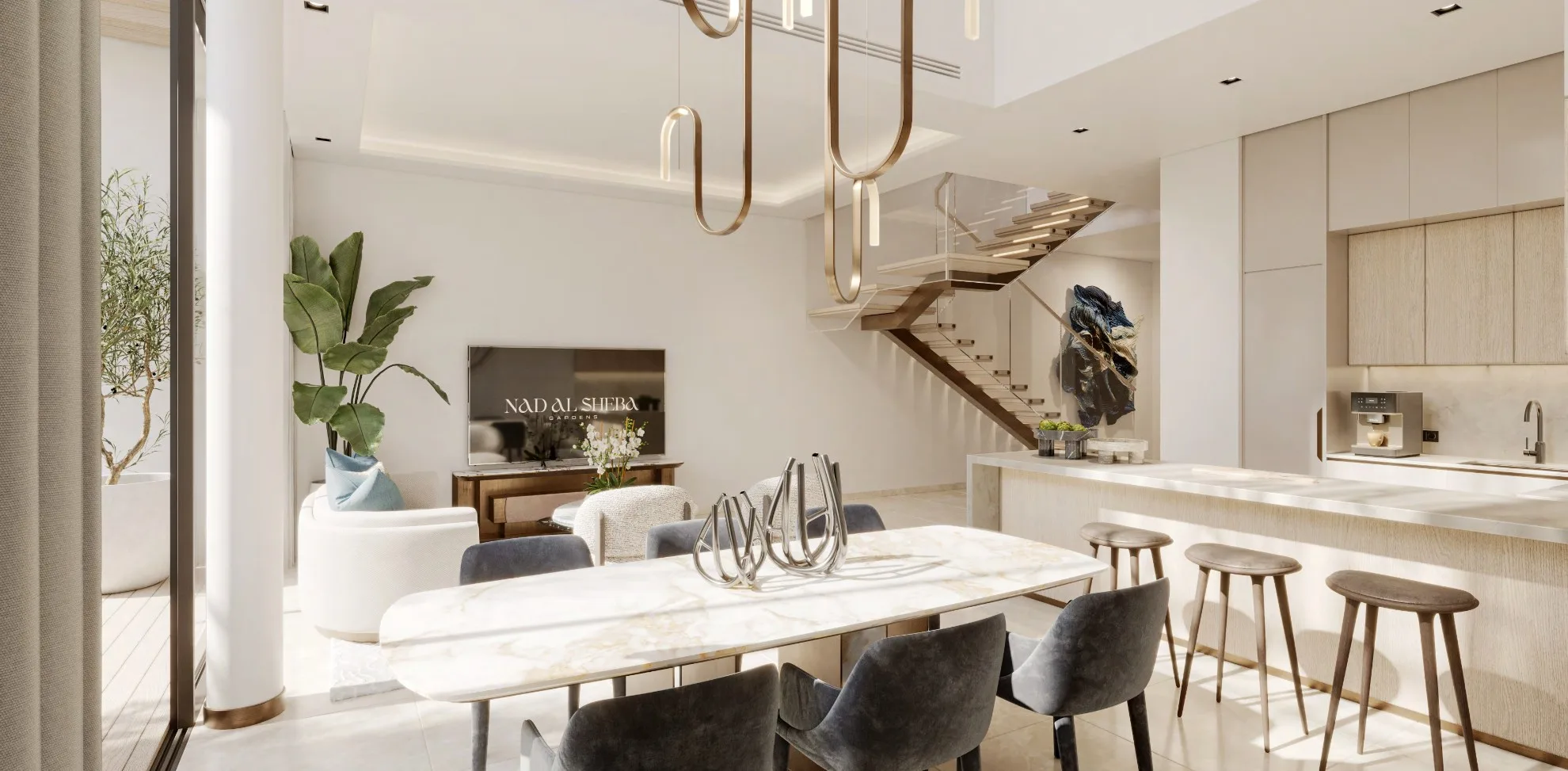 Warm open-plan residence at Lunaya Terraces