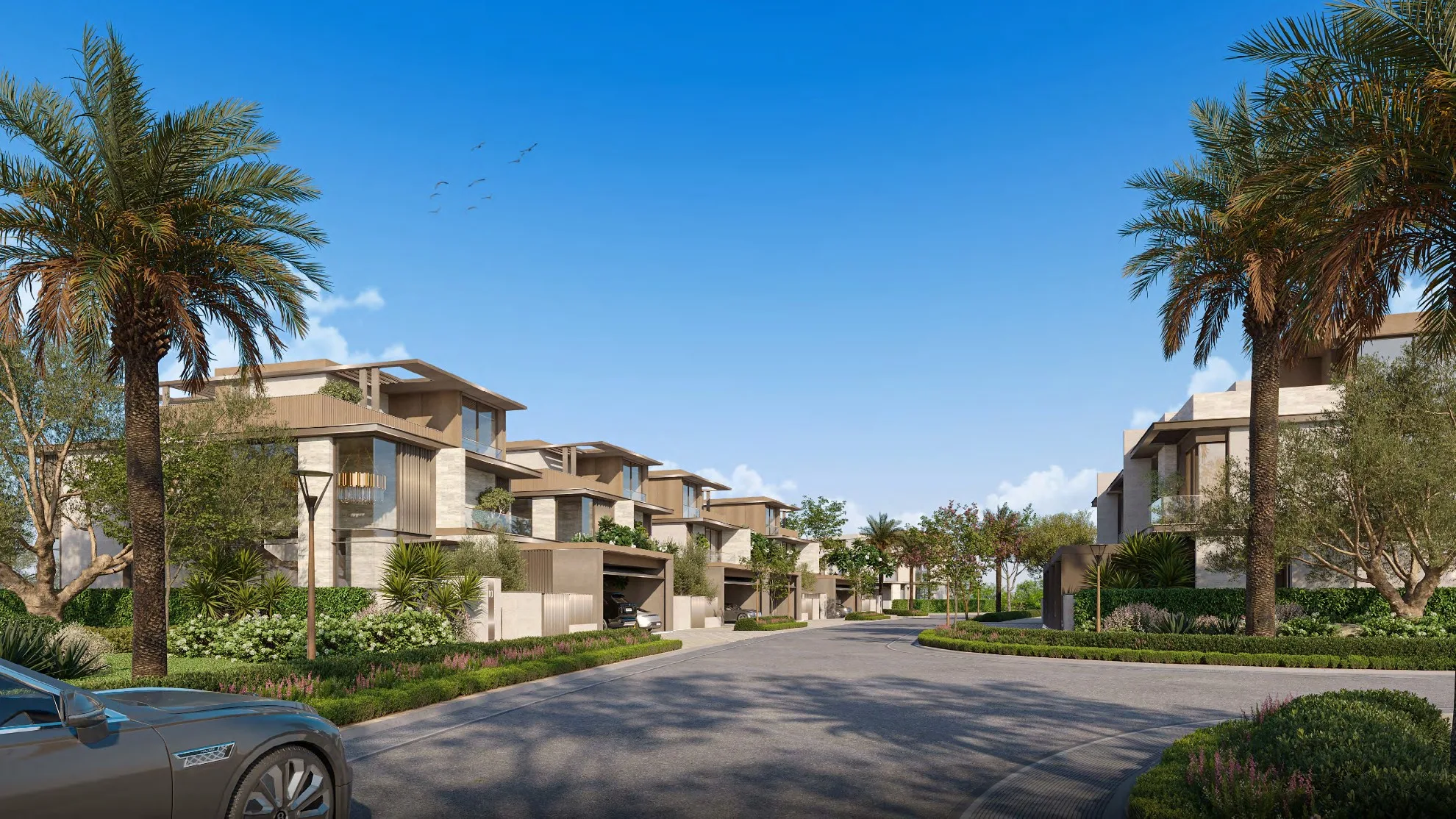 Delivered landscape at Al Barari, shown as previous work by the developer